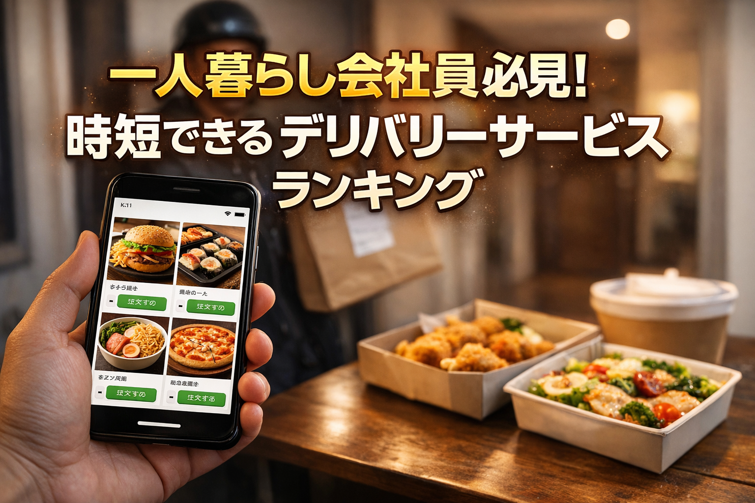 一人暮らし会社員必見！時短できるデリバリーサービスランキング｜今すぐ使いたい宅配アプリ比較