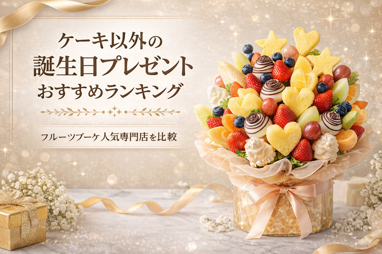 ケーキ以外の誕生日プレゼントおすすめランキング｜フルーツブーケ人気専門店を比較