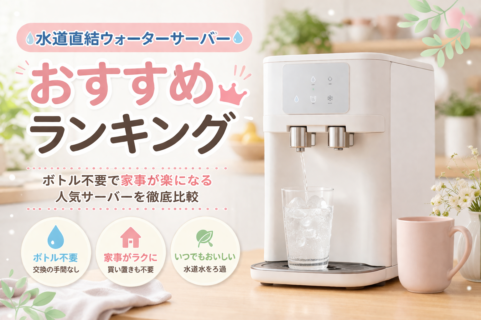 水道直結ウォーターサーバーおすすめランキング｜ボトル不要で家事が楽になる人気サーバーを徹底比較