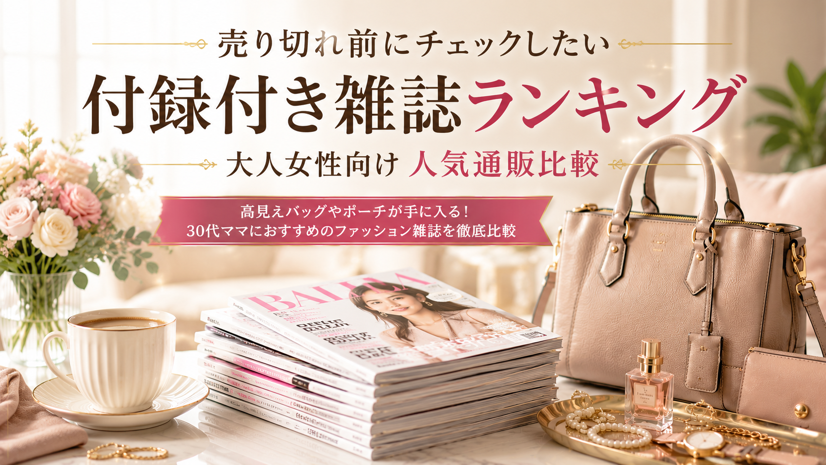 売り切れ前にチェックしたい付録付き雑誌ランキング｜大人女性向け人気通販比較